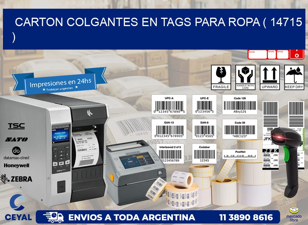 CARTON COLGANTES EN TAGS PARA ROPA ( 14715 )