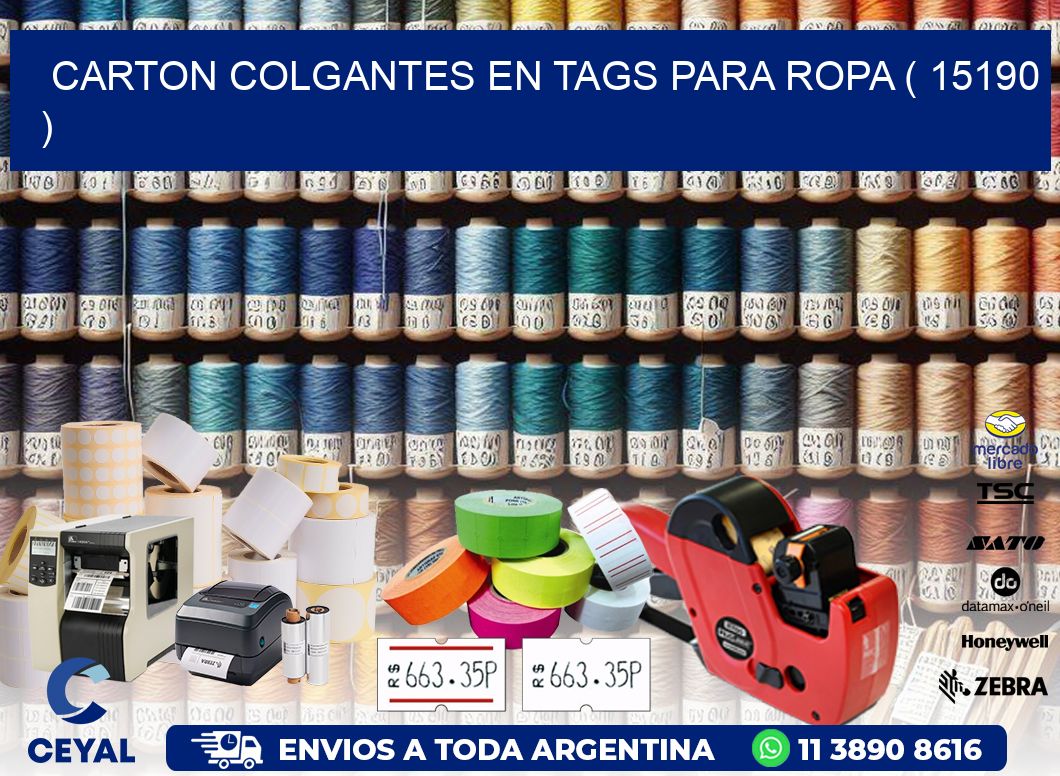 CARTON COLGANTES EN TAGS PARA ROPA ( 15190 )