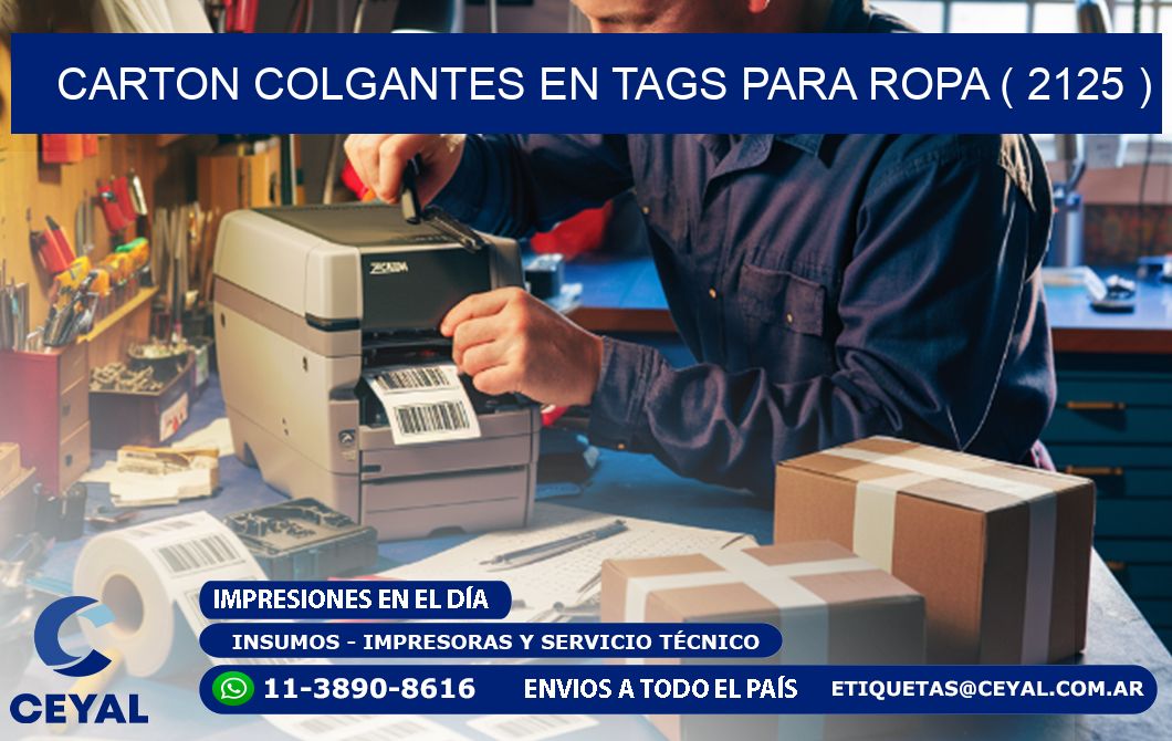 CARTON COLGANTES EN TAGS PARA ROPA ( 2125 )