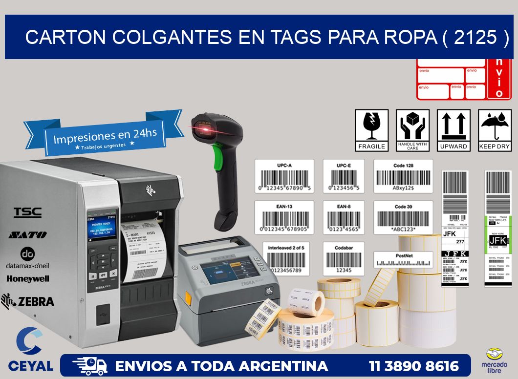 CARTON COLGANTES EN TAGS PARA ROPA ( 2125 )