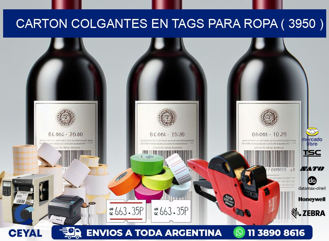 CARTON COLGANTES EN TAGS PARA ROPA ( 3950 )