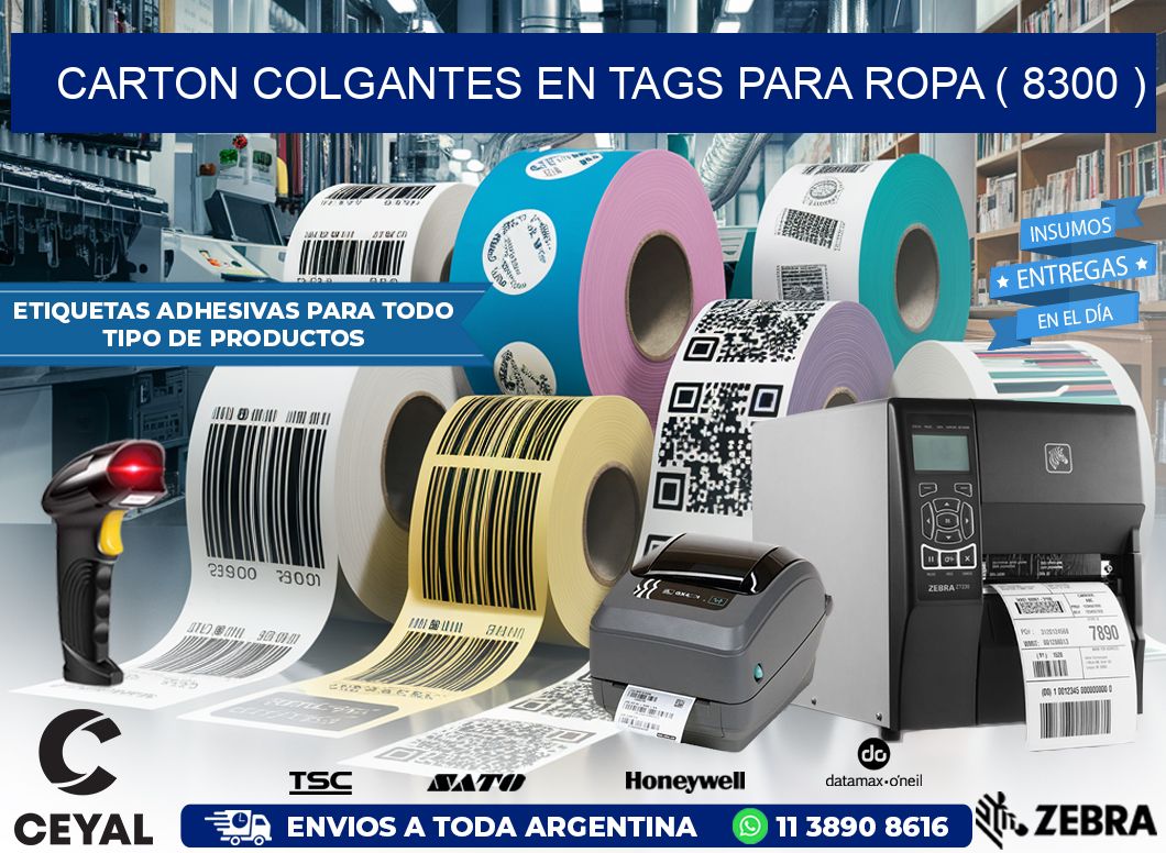 CARTON COLGANTES EN TAGS PARA ROPA ( 8300 )