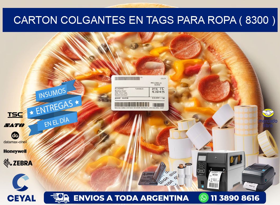 CARTON COLGANTES EN TAGS PARA ROPA ( 8300 )