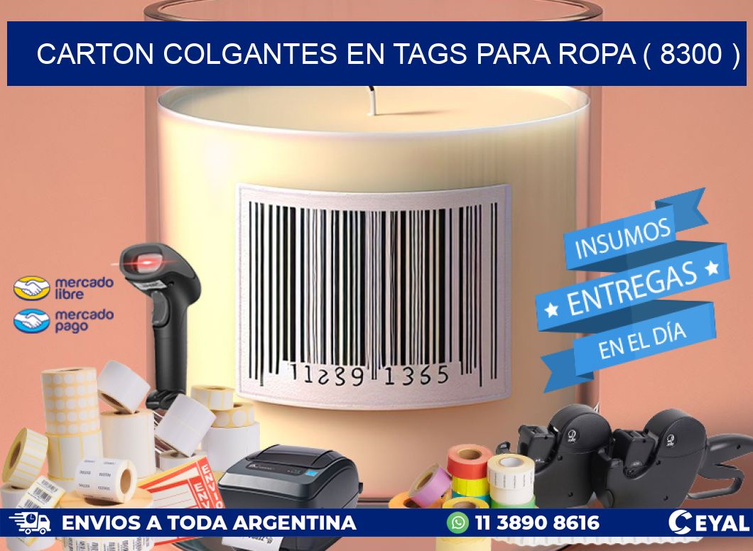 CARTON COLGANTES EN TAGS PARA ROPA ( 8300 )