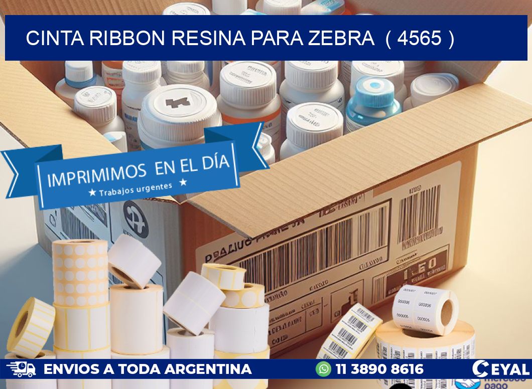 CINTA RIBBON RESINA PARA ZEBRA ( 4565 )