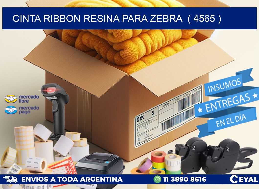 CINTA RIBBON RESINA PARA ZEBRA ( 4565 )