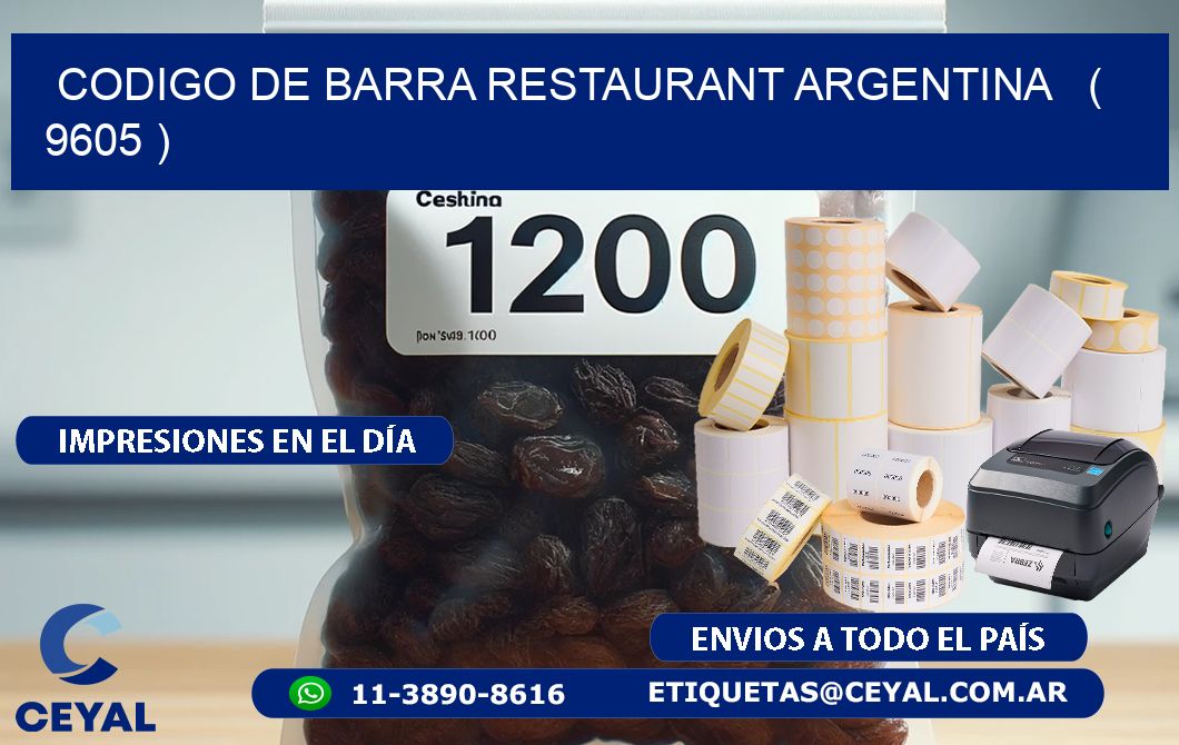 CODIGO DE BARRA RESTAURANT ARGENTINA ( 9605 )