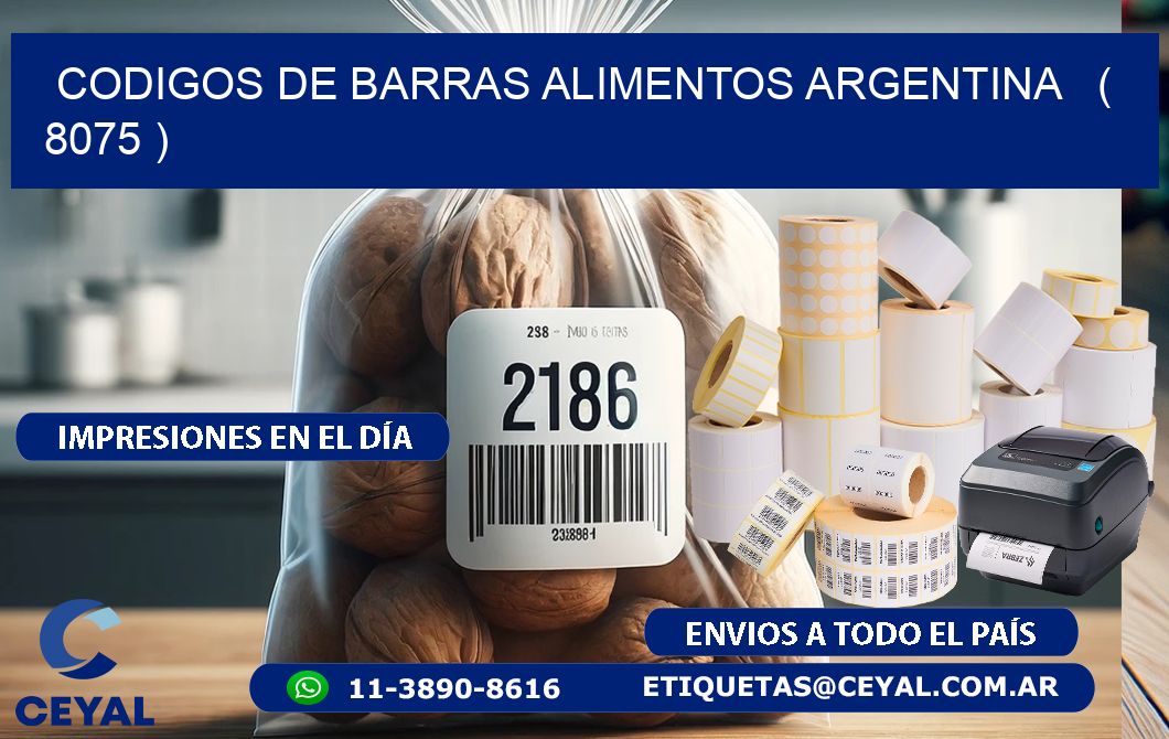 CODIGOS DE BARRAS ALIMENTOS ARGENTINA   ( 8075 )