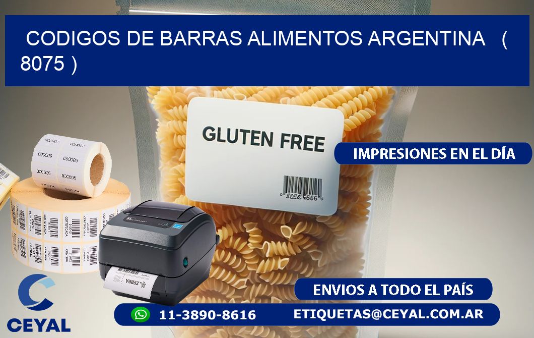 CODIGOS DE BARRAS ALIMENTOS ARGENTINA ( 8075 )