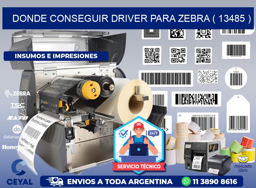 DONDE CONSEGUIR DRIVER PARA ZEBRA ( 13485 )