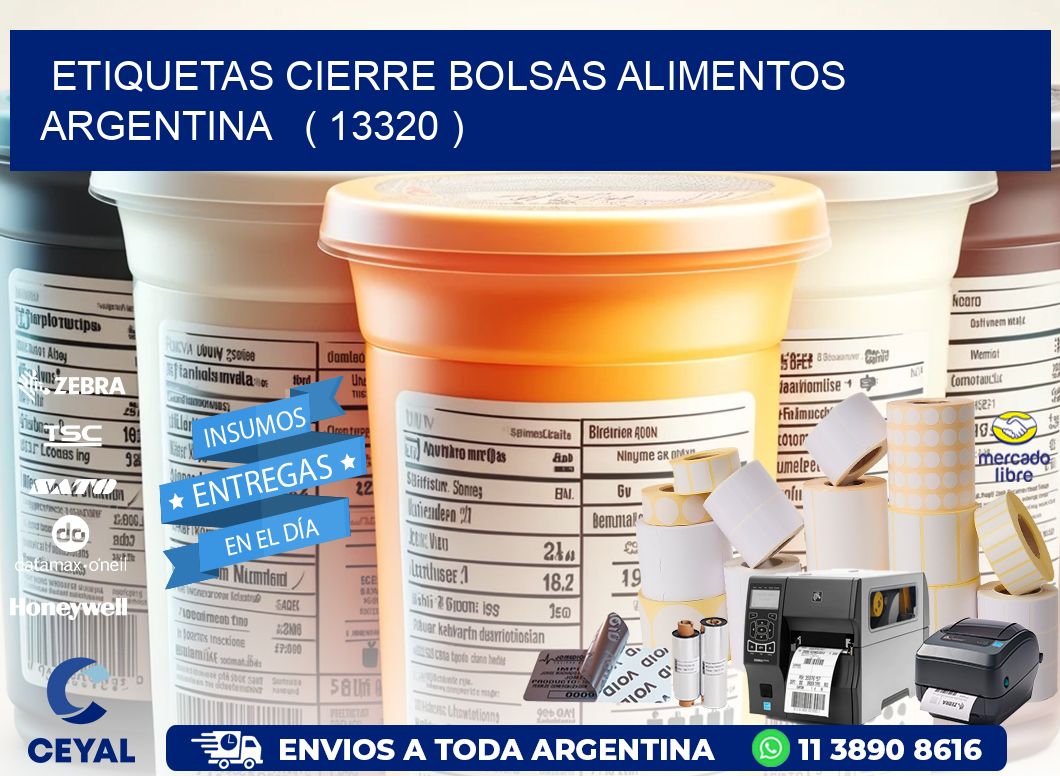 ETIQUETAS CIERRE BOLSAS ALIMENTOS ARGENTINA   ( 13320 )