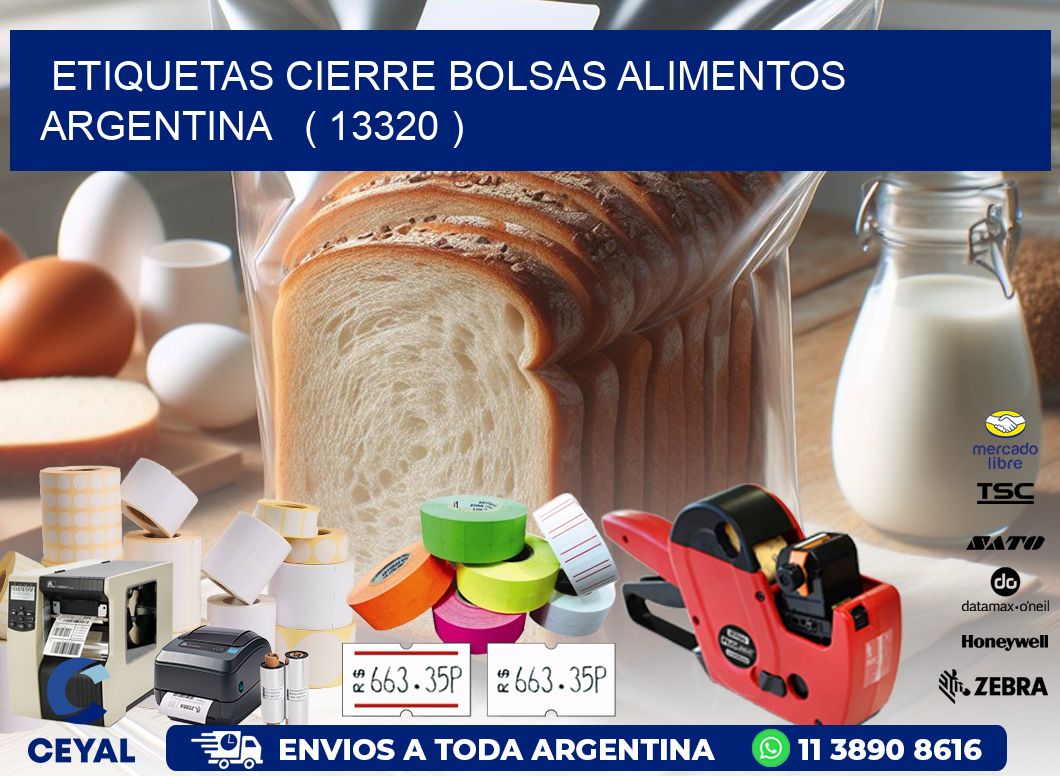 ETIQUETAS CIERRE BOLSAS ALIMENTOS ARGENTINA   ( 13320 )