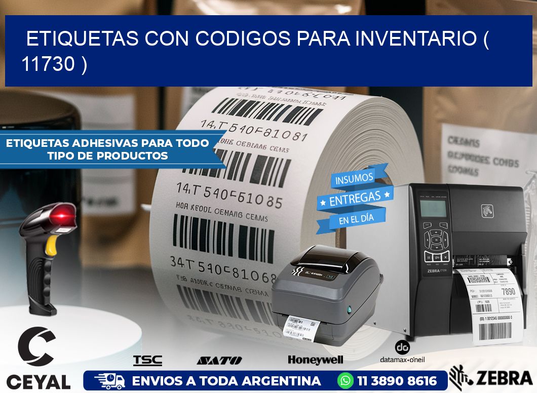 ETIQUETAS CON CODIGOS PARA INVENTARIO ( 11730 )