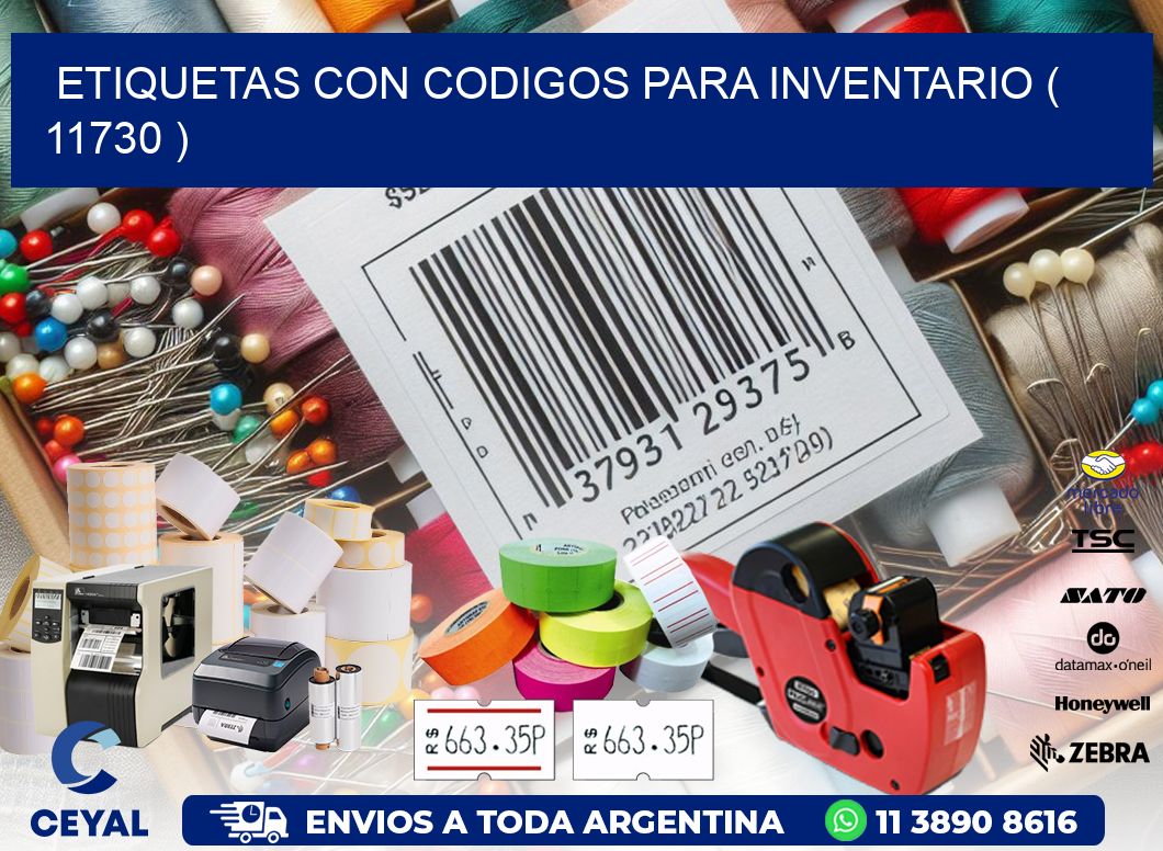 ETIQUETAS CON CODIGOS PARA INVENTARIO ( 11730 )
