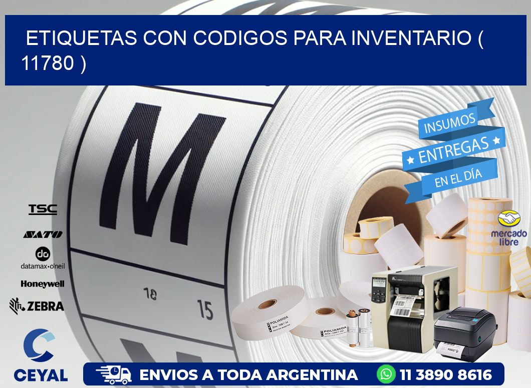 ETIQUETAS CON CODIGOS PARA INVENTARIO ( 11780 )