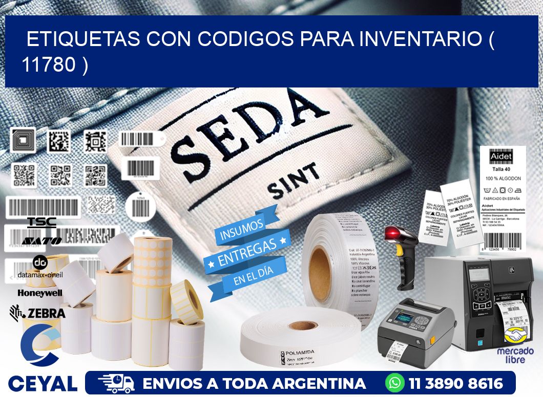ETIQUETAS CON CODIGOS PARA INVENTARIO ( 11780 )