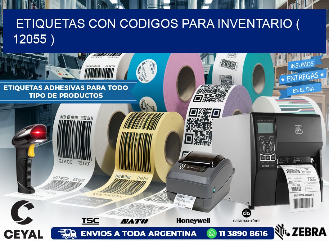 ETIQUETAS CON CODIGOS PARA INVENTARIO ( 12055 )
