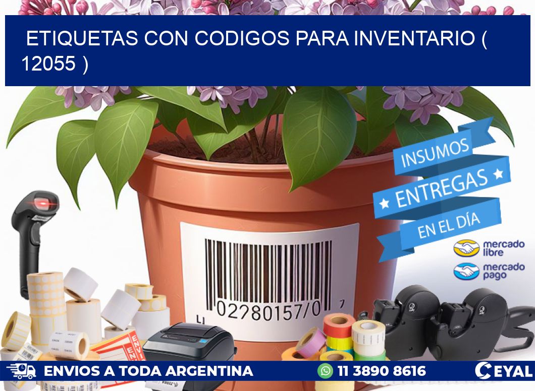 ETIQUETAS CON CODIGOS PARA INVENTARIO ( 12055 )