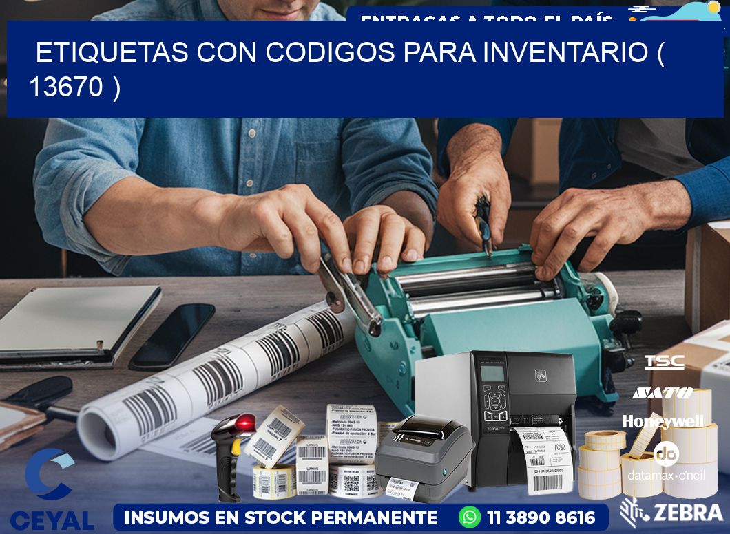 ETIQUETAS CON CODIGOS PARA INVENTARIO ( 13670 )