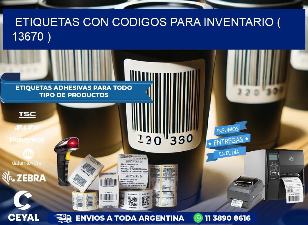 ETIQUETAS CON CODIGOS PARA INVENTARIO ( 13670 )