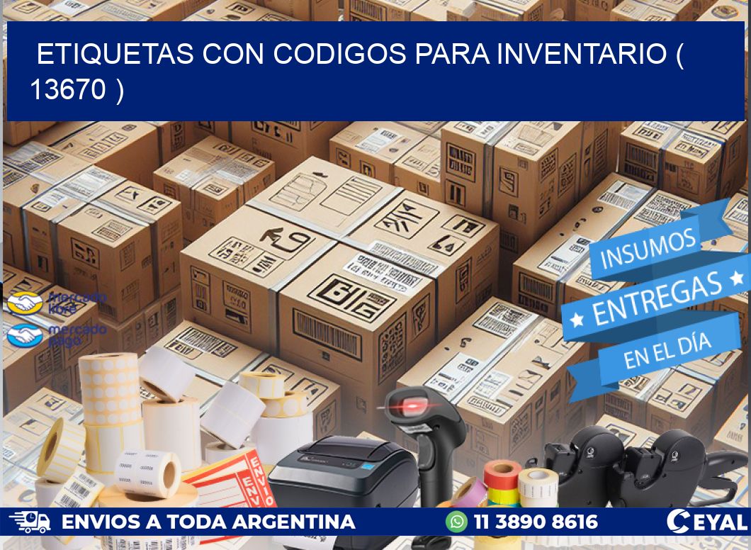 ETIQUETAS CON CODIGOS PARA INVENTARIO ( 13670 )