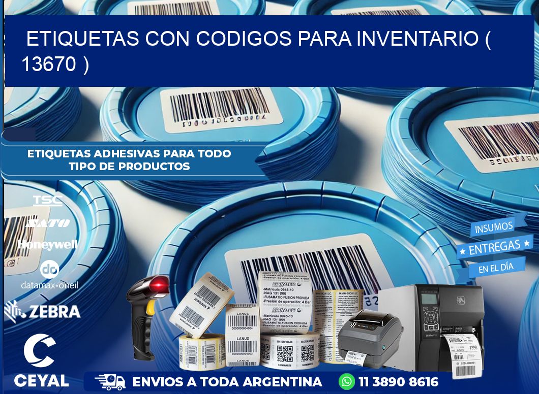 ETIQUETAS CON CODIGOS PARA INVENTARIO ( 13670 )