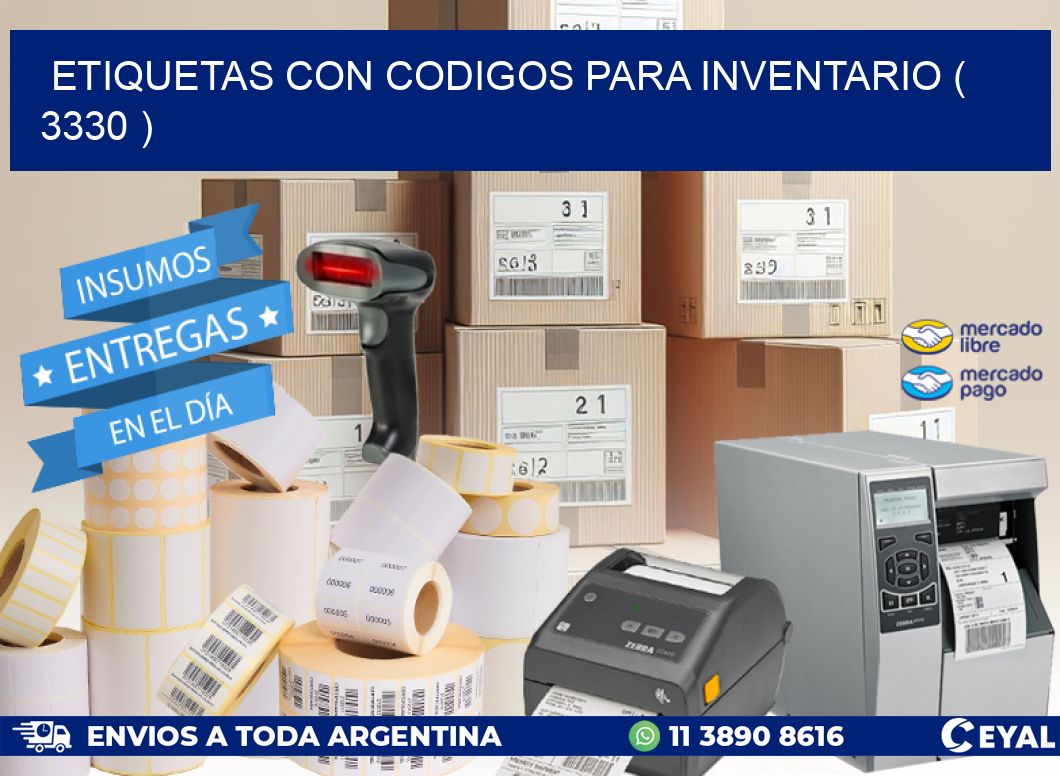 ETIQUETAS CON CODIGOS PARA INVENTARIO ( 3330 )