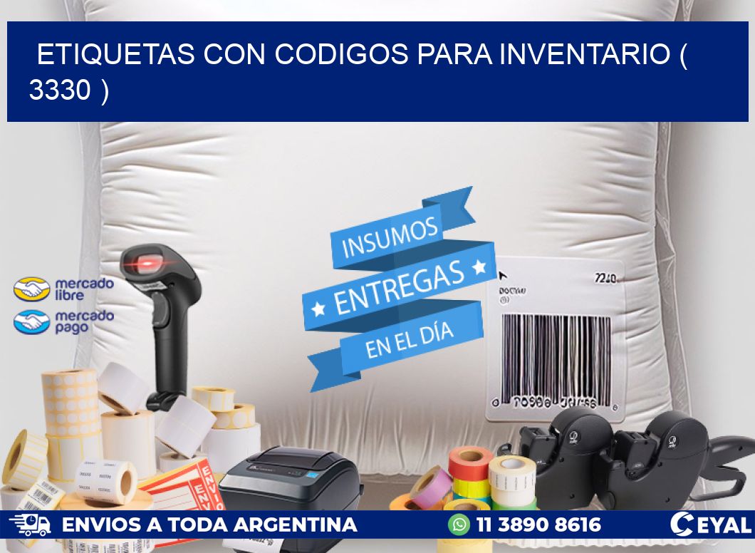 ETIQUETAS CON CODIGOS PARA INVENTARIO ( 3330 )