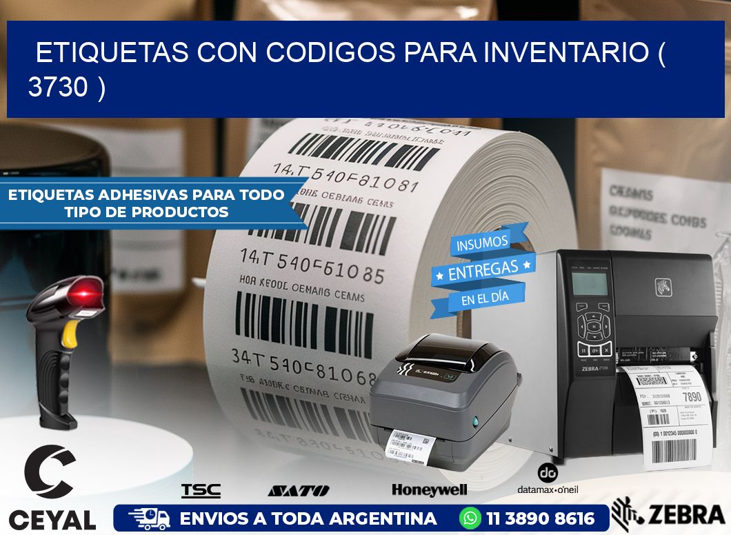 ETIQUETAS CON CODIGOS PARA INVENTARIO ( 3730 )