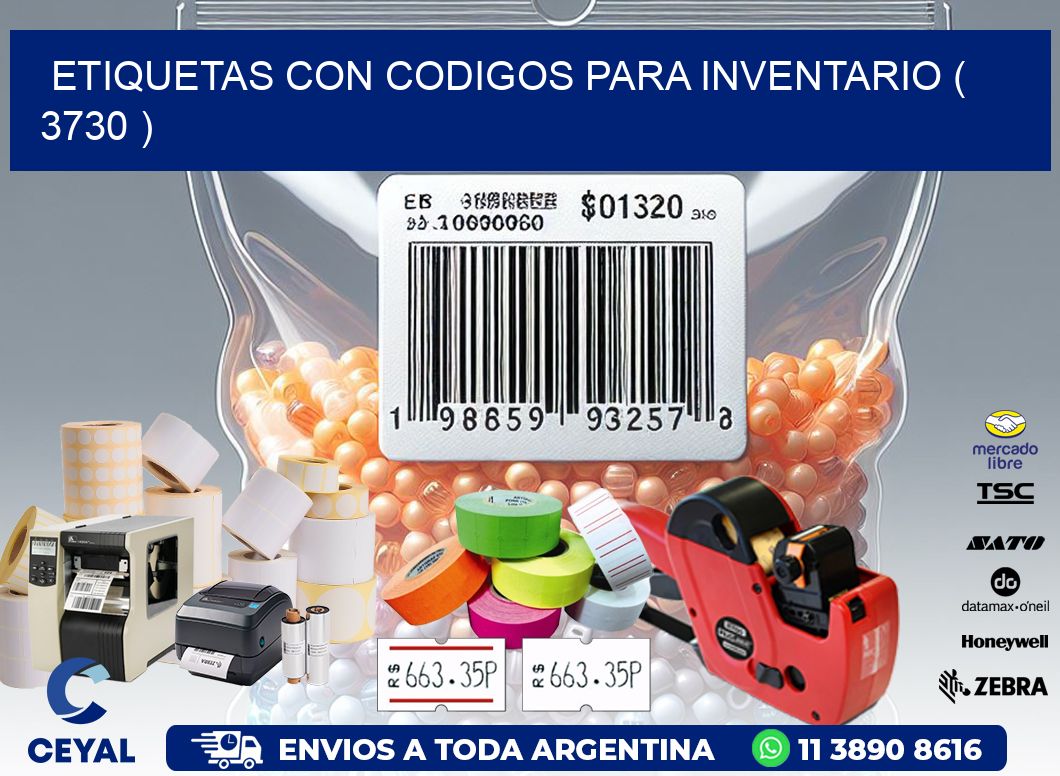 ETIQUETAS CON CODIGOS PARA INVENTARIO ( 3730 )