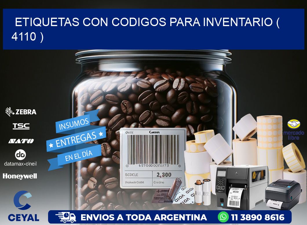 ETIQUETAS CON CODIGOS PARA INVENTARIO ( 4110 )