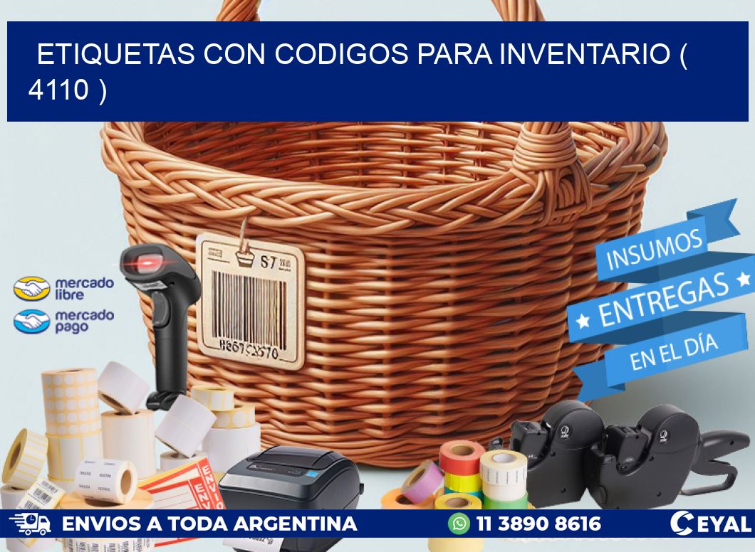 ETIQUETAS CON CODIGOS PARA INVENTARIO ( 4110 )