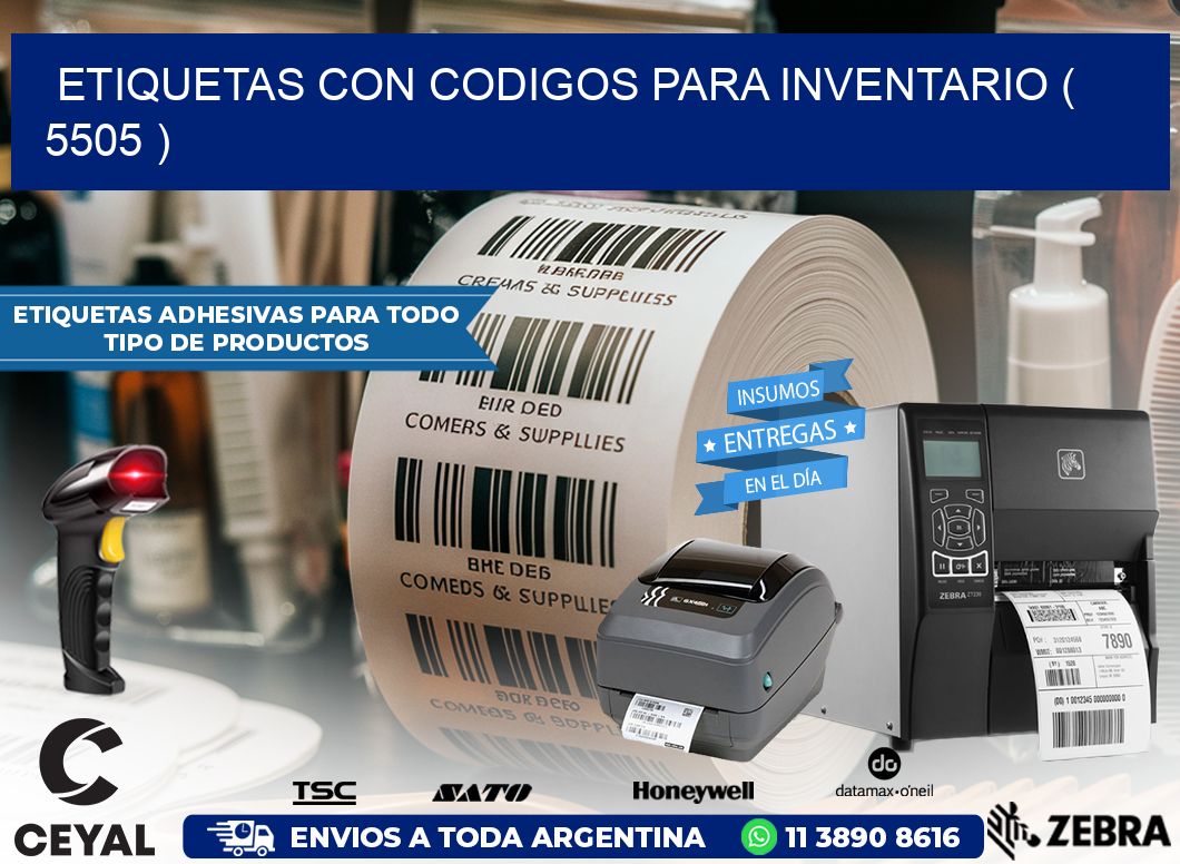 ETIQUETAS CON CODIGOS PARA INVENTARIO ( 5505 )