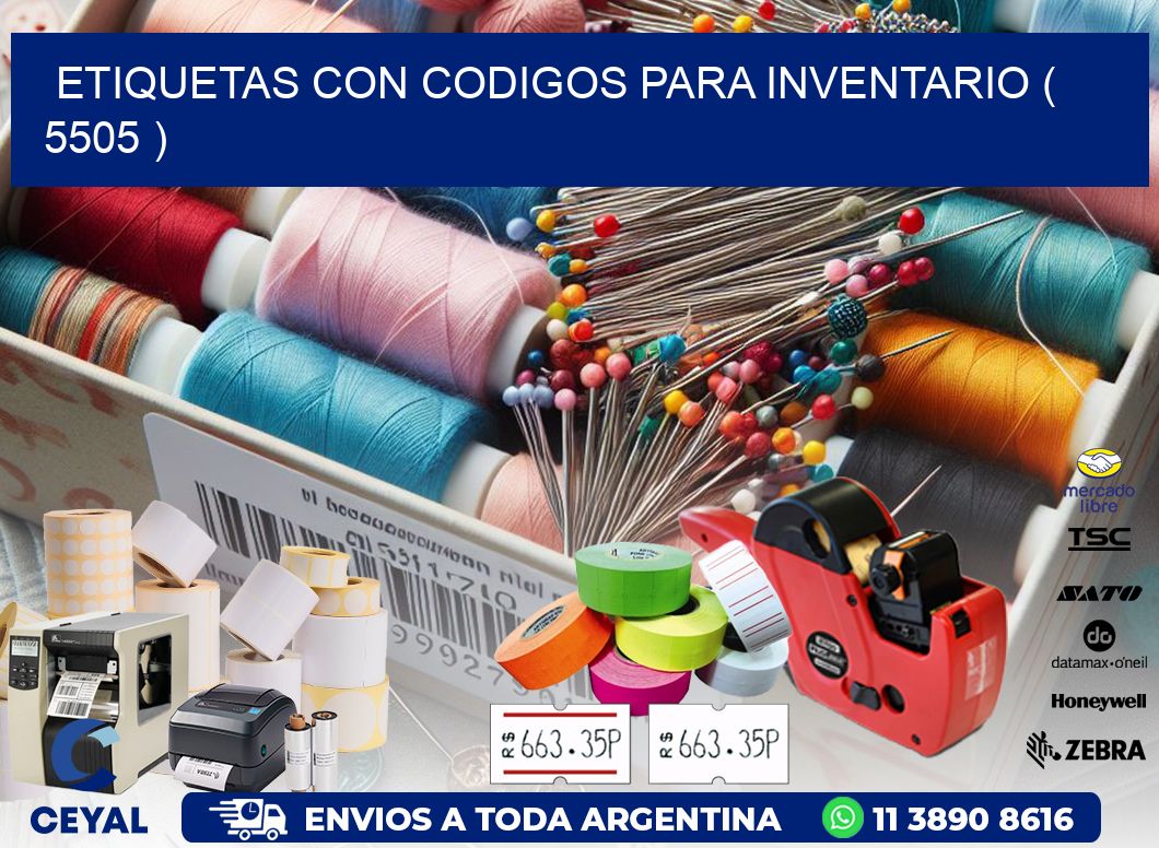 ETIQUETAS CON CODIGOS PARA INVENTARIO ( 5505 )