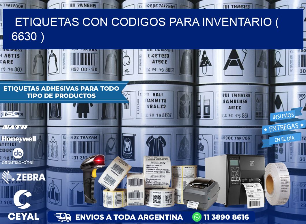 ETIQUETAS CON CODIGOS PARA INVENTARIO ( 6630 )