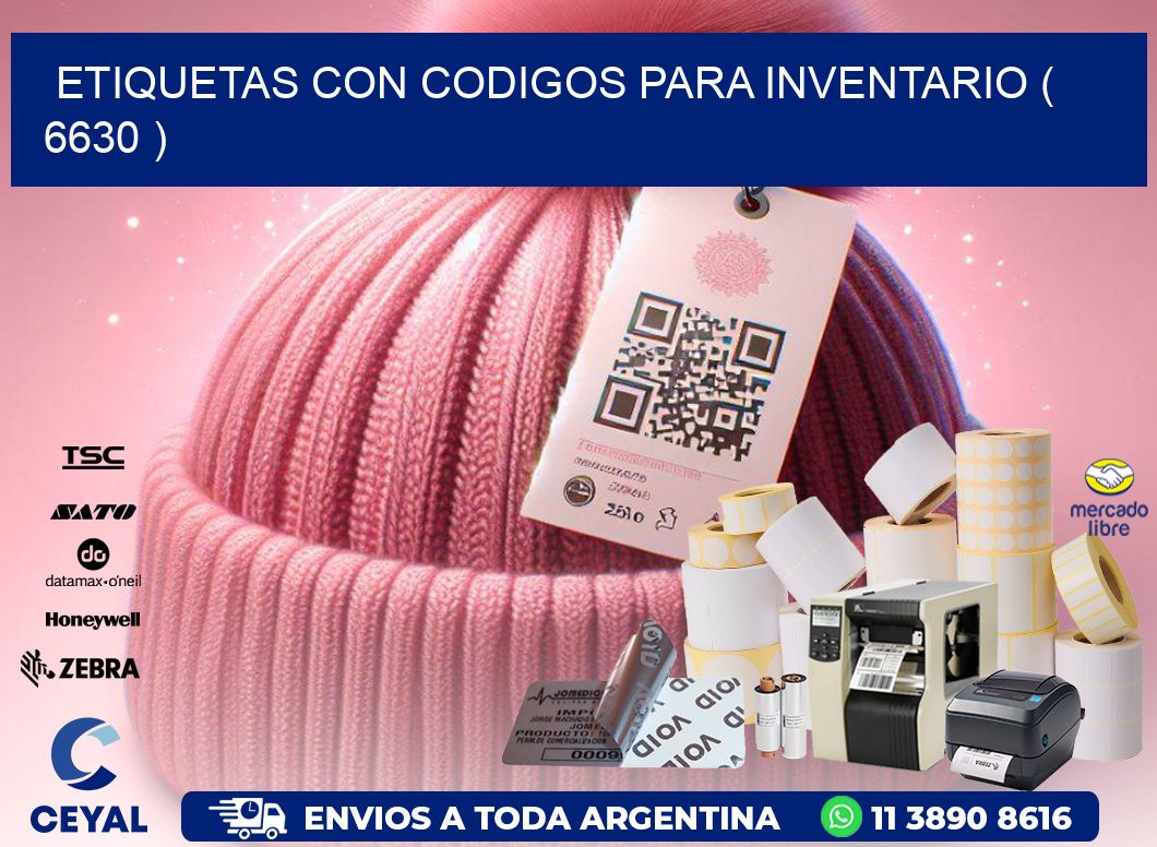 ETIQUETAS CON CODIGOS PARA INVENTARIO ( 6630 )