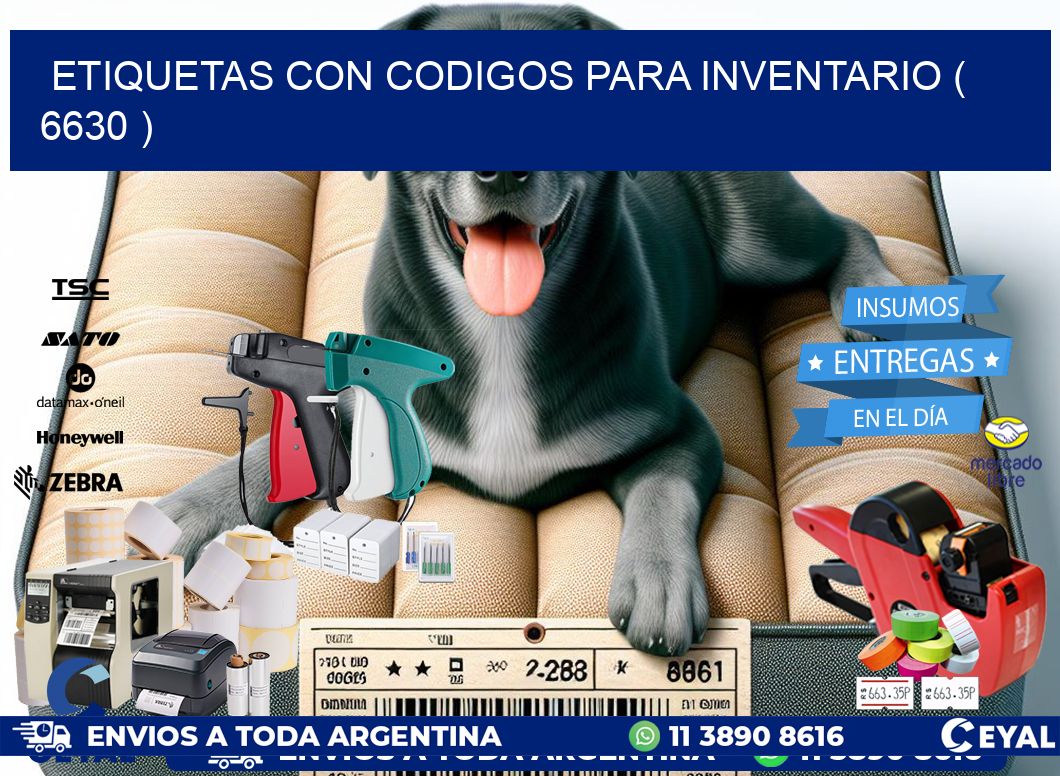 ETIQUETAS CON CODIGOS PARA INVENTARIO ( 6630 )