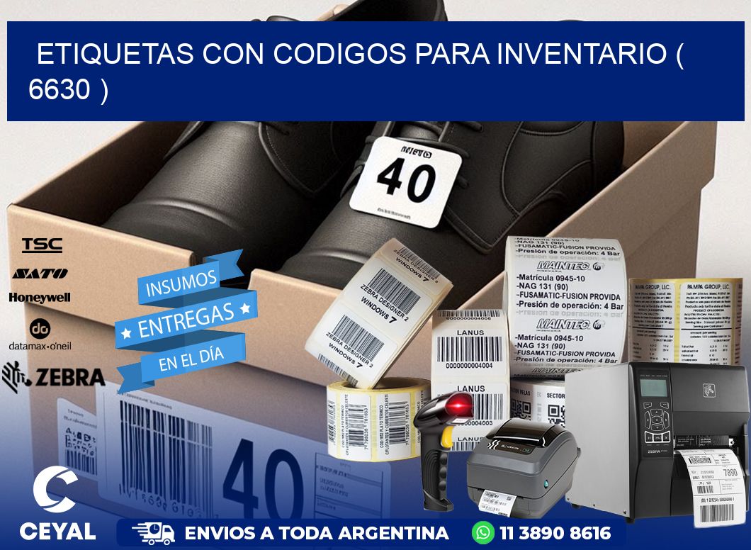 ETIQUETAS CON CODIGOS PARA INVENTARIO ( 6630 )