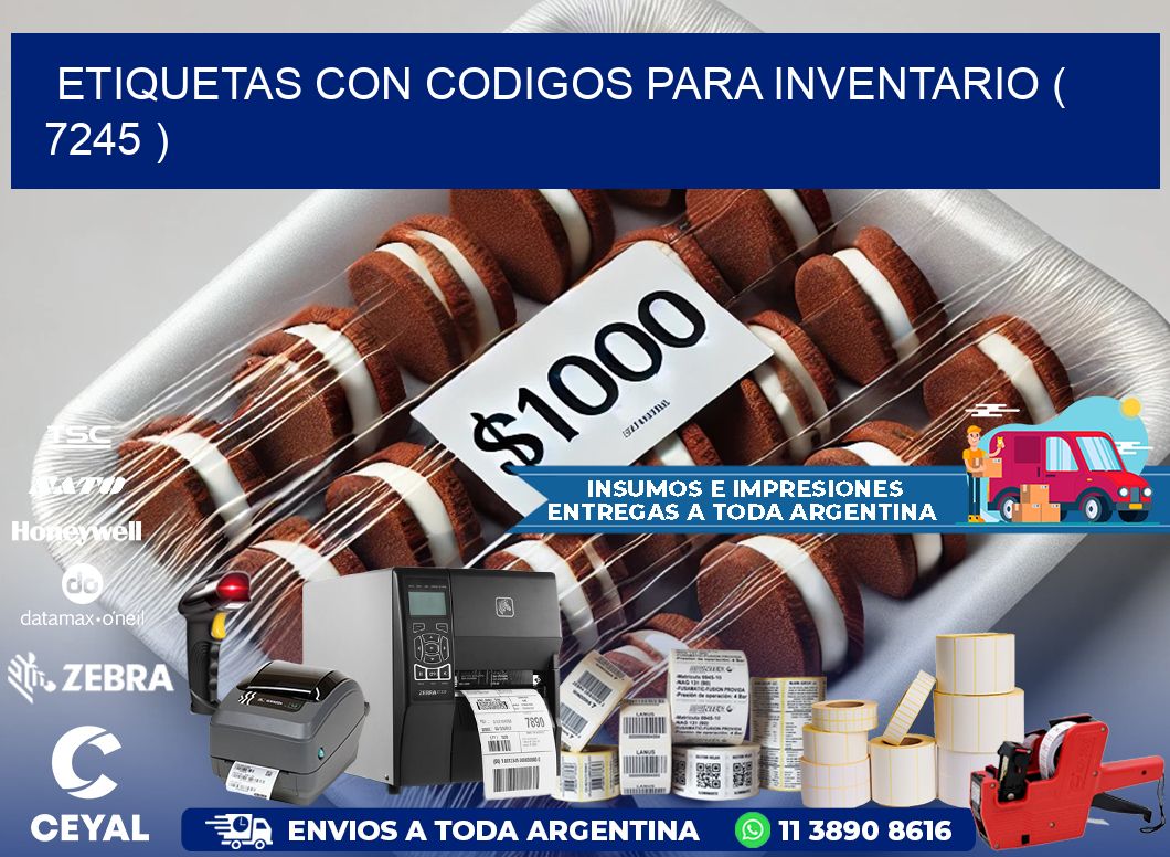 ETIQUETAS CON CODIGOS PARA INVENTARIO ( 7245 )