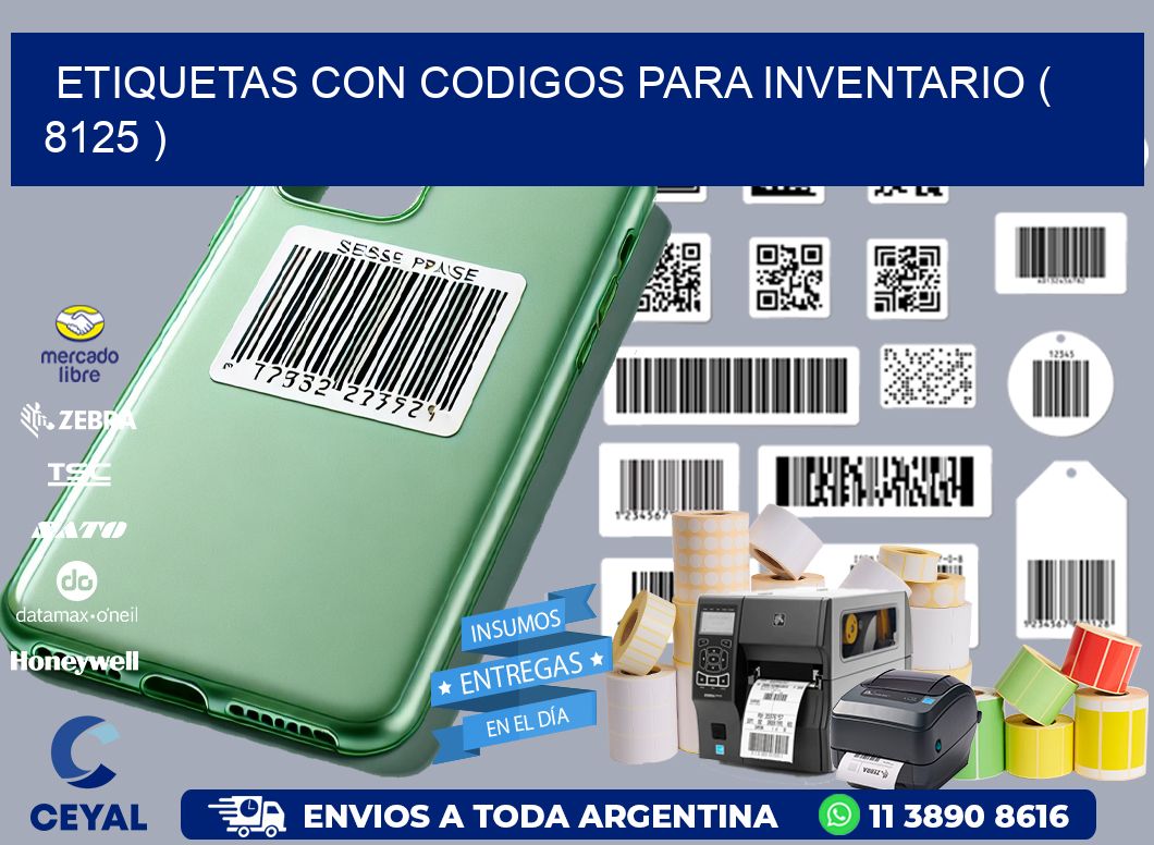 ETIQUETAS CON CODIGOS PARA INVENTARIO ( 8125 )
