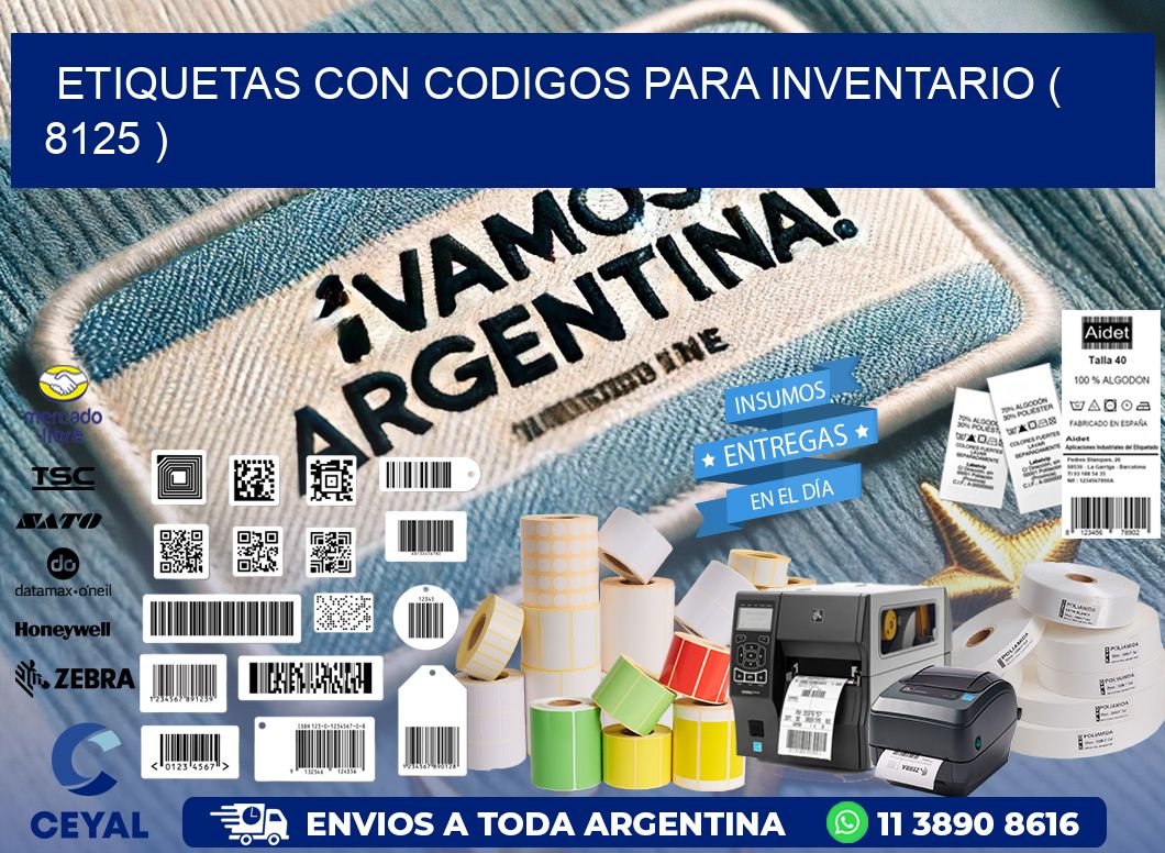 ETIQUETAS CON CODIGOS PARA INVENTARIO ( 8125 )