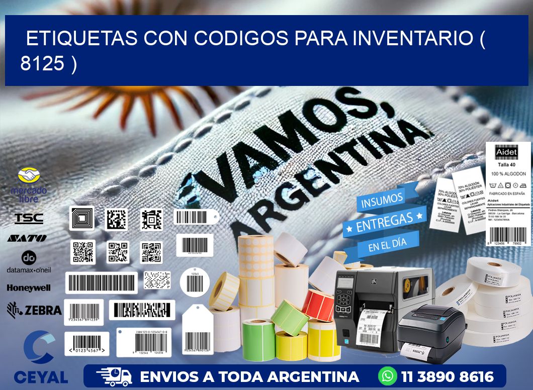 ETIQUETAS CON CODIGOS PARA INVENTARIO ( 8125 )