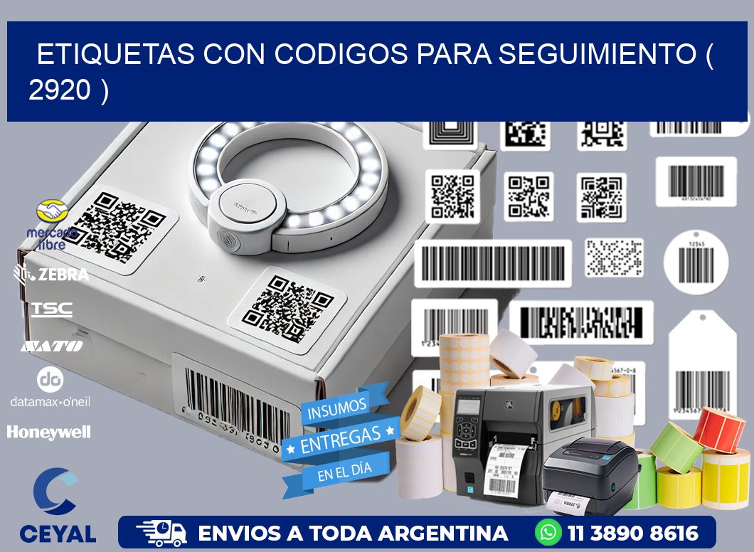 ETIQUETAS CON CODIGOS PARA SEGUIMIENTO ( 2920 )