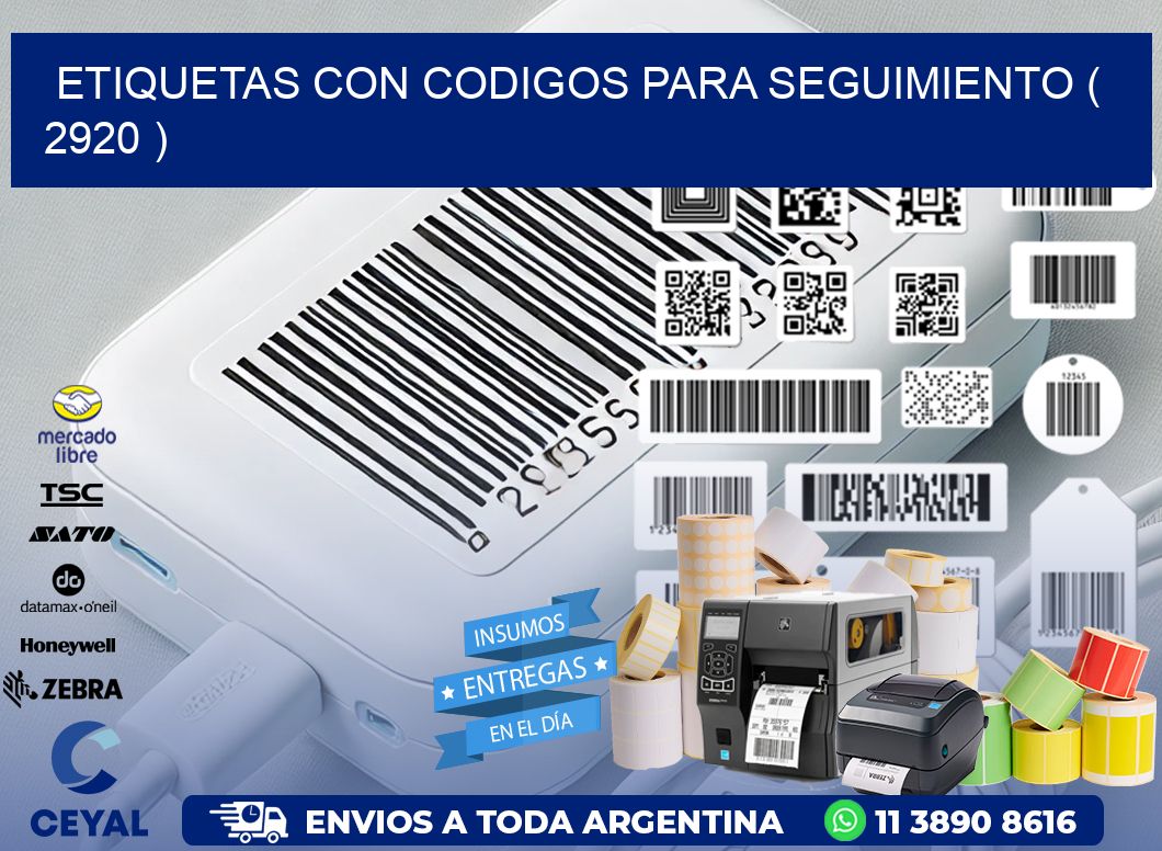 ETIQUETAS CON CODIGOS PARA SEGUIMIENTO ( 2920 )