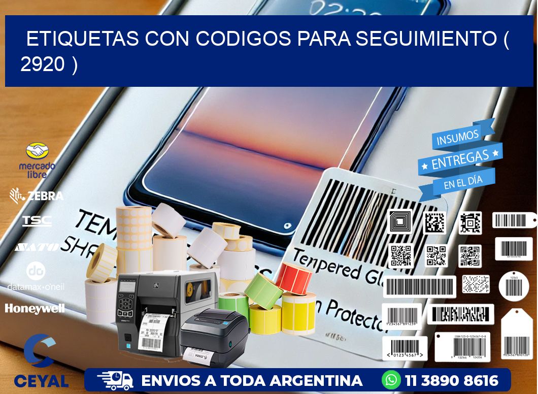 ETIQUETAS CON CODIGOS PARA SEGUIMIENTO ( 2920 )