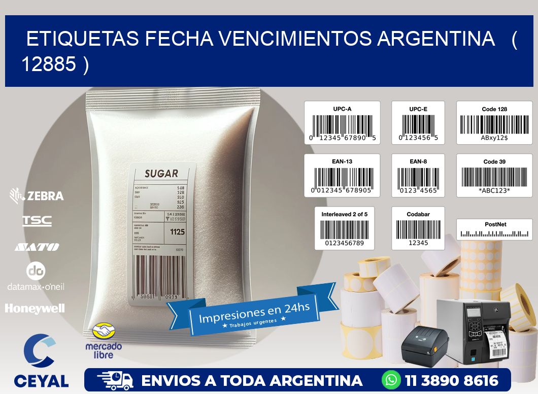 ETIQUETAS FECHA VENCIMIENTOS ARGENTINA   ( 12885 )