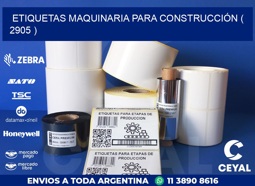 ETIQUETAS MAQUINARIA PARA CONSTRUCCIÓN ( 2905 )