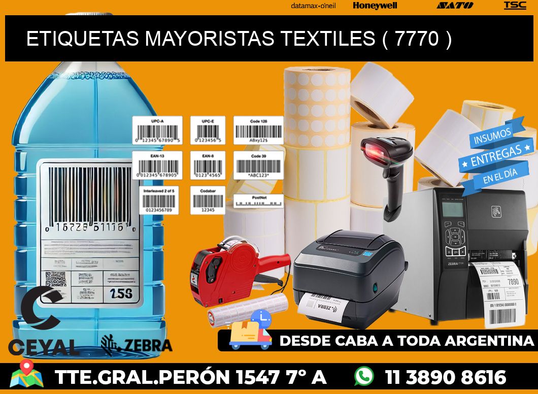 ETIQUETAS MAYORISTAS TEXTILES ( 7770 )