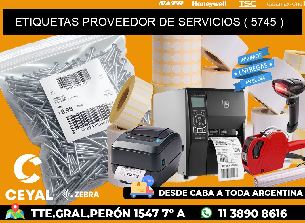 ETIQUETAS PROVEEDOR DE SERVICIOS ( 5745 )