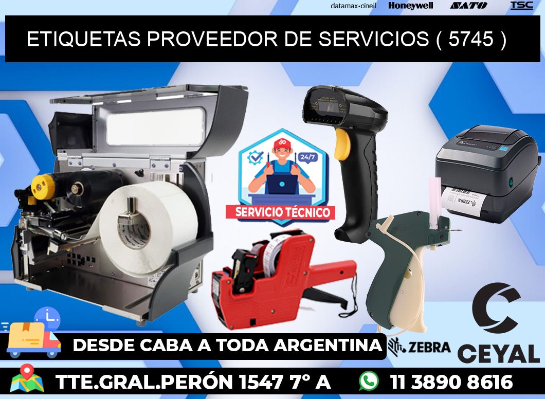 ETIQUETAS PROVEEDOR DE SERVICIOS ( 5745 )